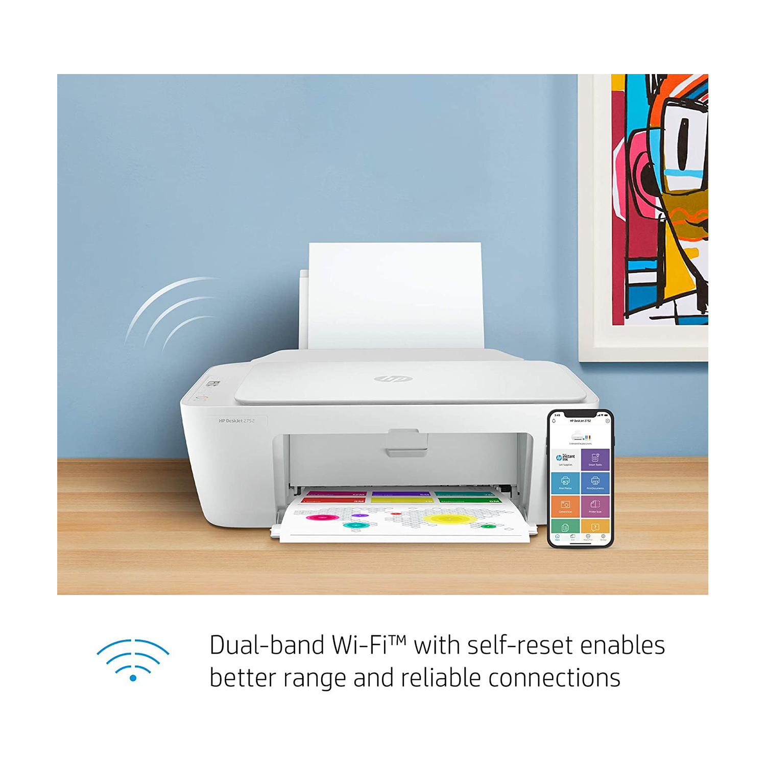 HP DeskJet Series Wireless All-in-One Color Inkjet Printer – Print, Scan,  Copy for Home Business Office – Icon LCD Display, Instant Ink Ready, Up to 1200  x 1200 dpi, Bluetooth 4.1, WiFi, USB – Everestonline